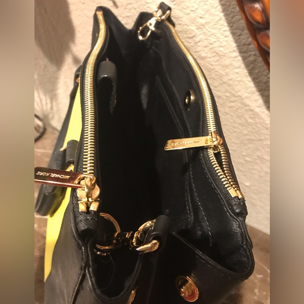 Michael Kors Black and Yellow Satchel with Gold Hardware - Picture 6 of 13